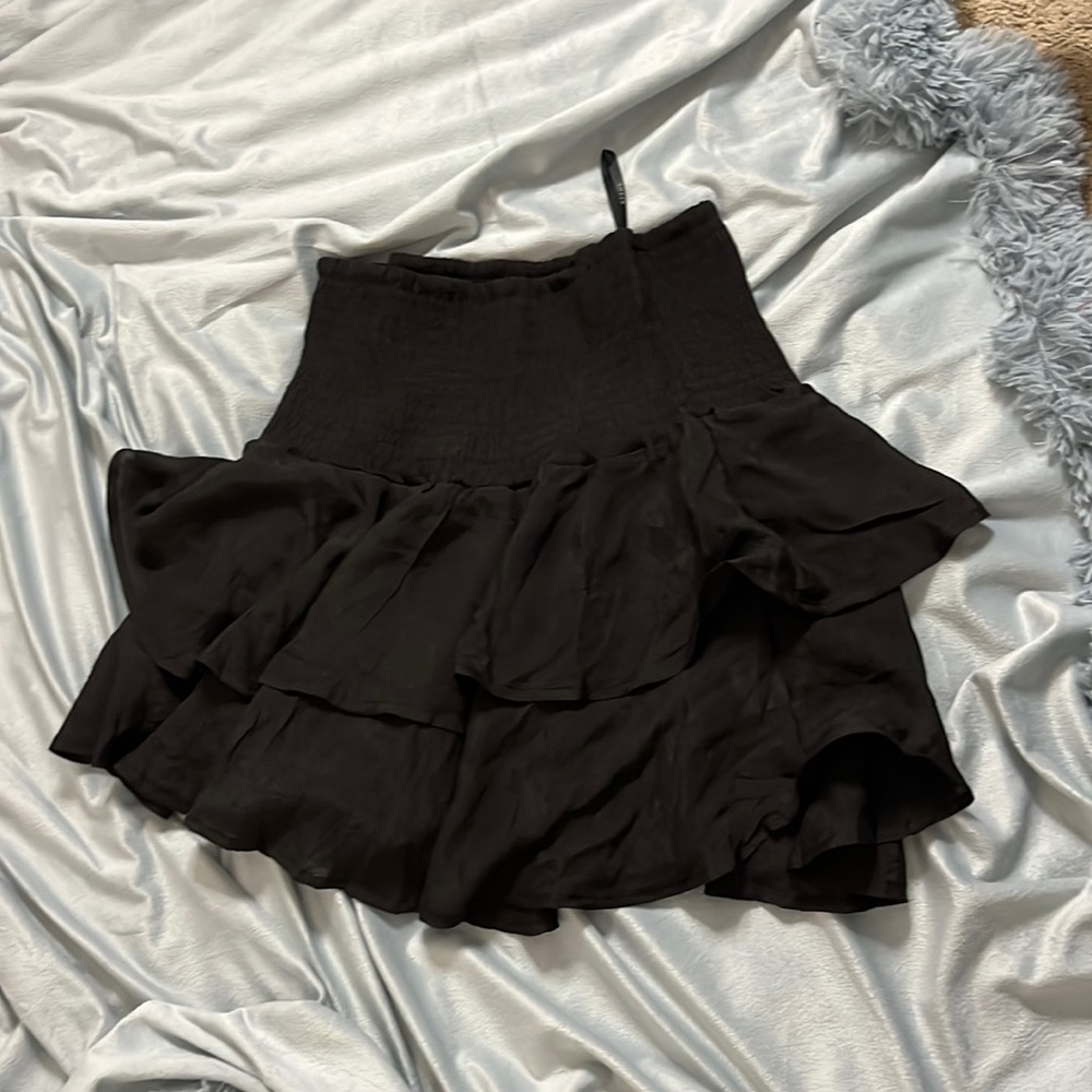 Black ruffle skirt